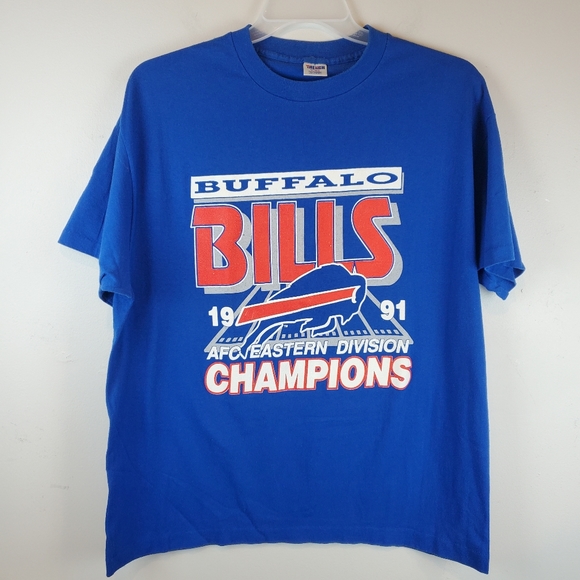 VTG 1991 Buffalo Bill's AFC Champions Football T Shirt XL RARE Single Stitch - Picture 2 of 8
